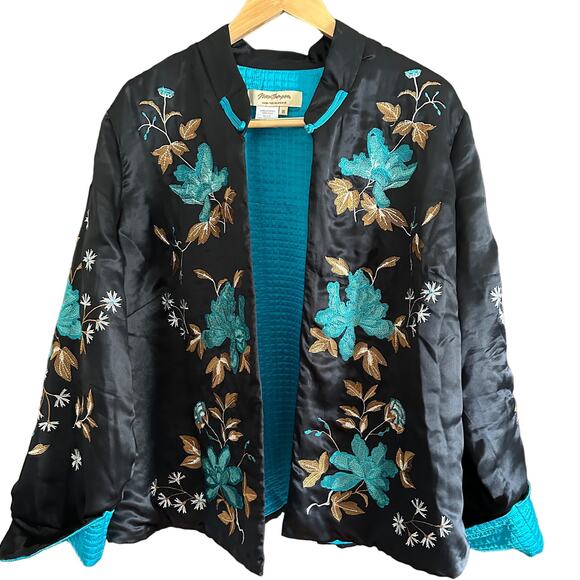 Norm Thompson Jackets & Blazers - NORM THOMPSON | Vintage Embroidered Quilted Silk Jacket | Size 1X